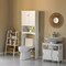 White Over the Toilet Standing Cabinet Organizer for Bathroom with Open Shelf